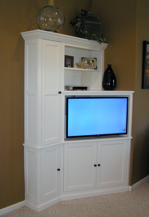 corner angled tv unit